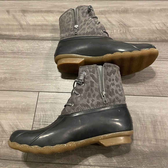 Sperry Women's Charcoal and Black Winter Boots Size 10 - Picture 7 of 9